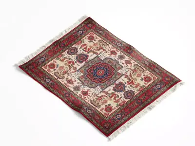 Ornate Persian Rug 3D Model Low-poly 3D model