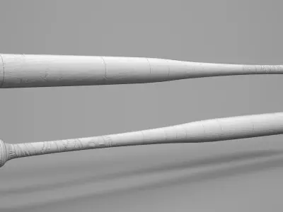 Game Ready Used Wooden Baseball Bat Low-poly 3D model