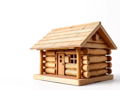 Rustic Log Cabin model pack Low-poly 3D model
