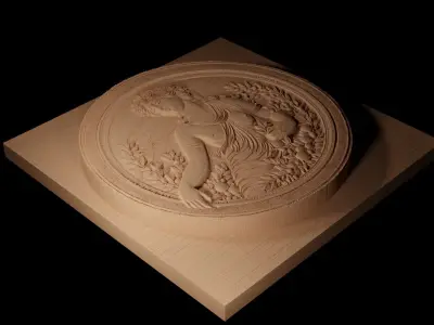 Nymph CNC 3d Print High Relief Sand Casting 3D print model
