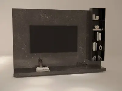 Tv wall Low-poly 3D model