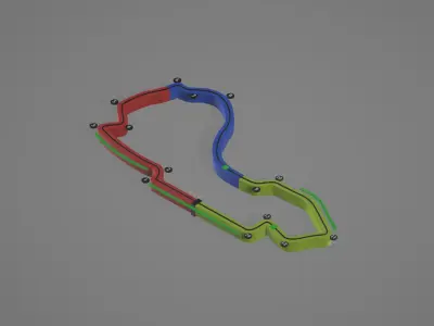 Formula 1 Racing Circuit - Albert Park Grand Prix Circuit 3D model