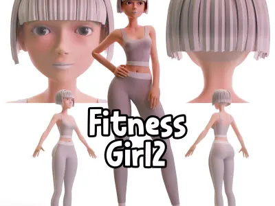 Stylized Fitness Girl 2 3D model
