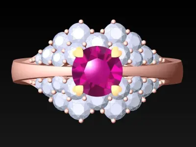 Diamond Ring - Womens Rings - N465 3D print model