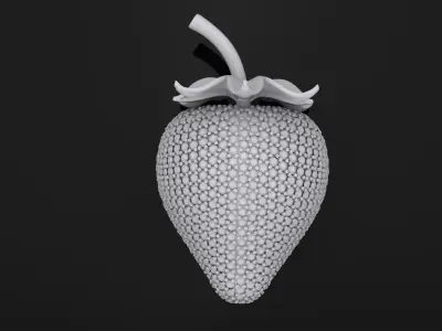 Strawberry with dangling diamonds 3D print model
