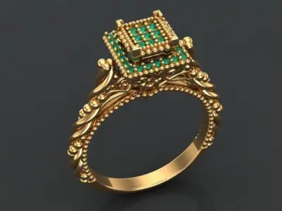solitaire prince ring 3D print model