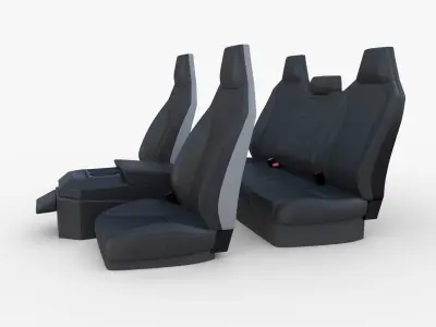 Tesla Cybertruck Seats Dark 3D model