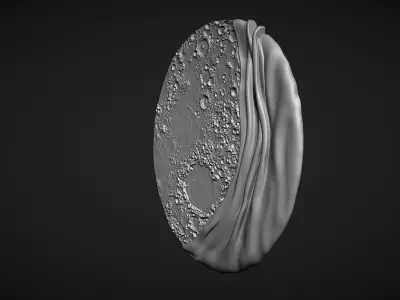 Moon Bas relief wall decor for cnc carving 3D print model