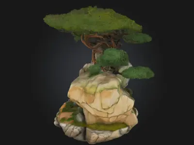 Serene Peaks  Majestic Tranquility in Stone and Sky 3D model