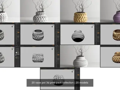 20 vase pot 3d print pack collection