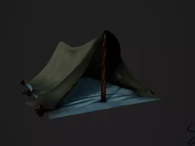 Basic Camping tente Free low-poly 3D model
