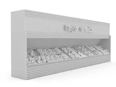 3D model greengrocer department fruit and vegetable Low-poly 3D model