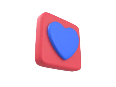 Twitter Heart Decoration v1 006 Low-poly 3D model
