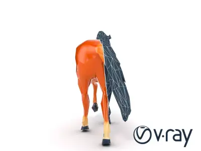 Realistic Horse Sculpture 3D model pack Low-poly 3D model