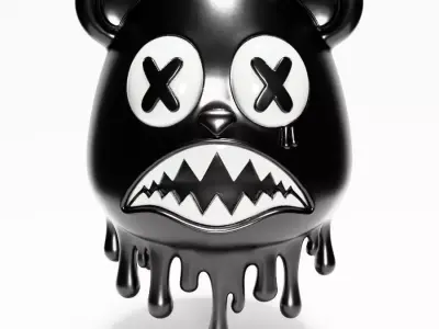 Drip Painting Melt Bear toy 3D print model