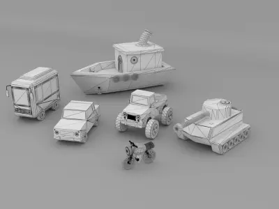 Low Poly Cars car Low-poly 3D model