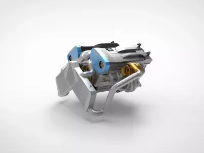V-type engine 3D model