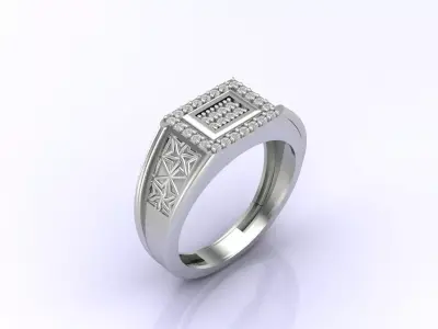 Print Ready STL 3DM  Gents Rings Diamond Men Ring  3D print model 139
