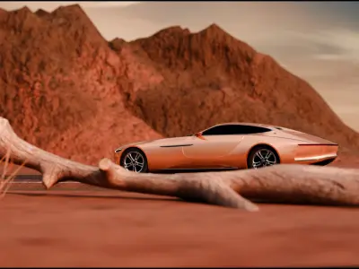 Highway Roadways in Desert 3D model