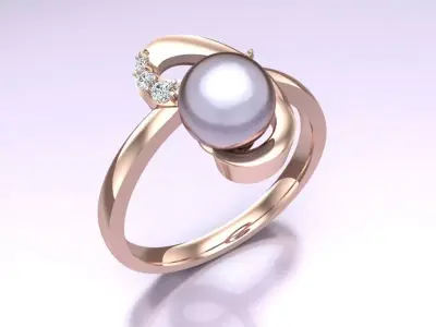 Pearl Ring - Womens Rings  - N717244 3D print model