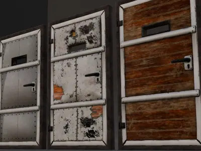 Set of doors 3D Model Low-poly 3D model
