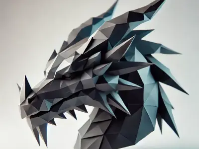 Low-Poly Dragon Head Free 3D model