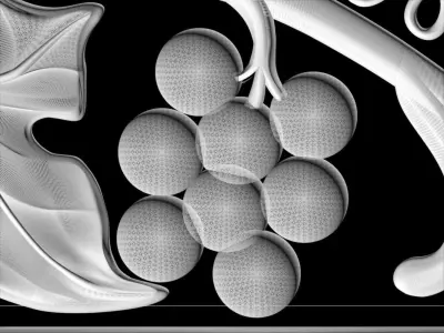 3D model stl wall molding plinth leaves grape for CNC router 3D print model