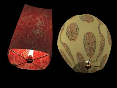 Chinese sky lantern  3D model