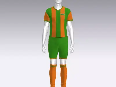 Football Jersey Outfit India Low-poly 3D model