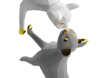 OXYGAMI Low poly cats sculpture 3D model