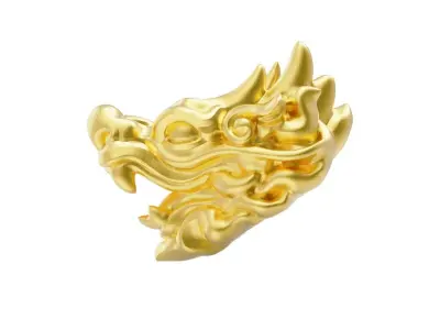 3D Printable oriental Chinese Dragon head 3D print model AN11 3D print model