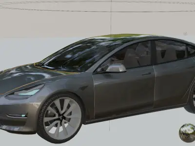 Tesla Model 3 2019-2022 Low-poly 3D model