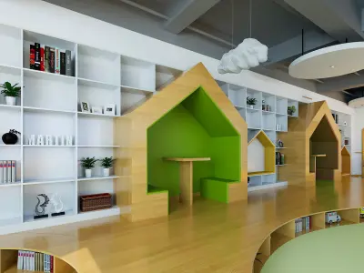 Kindergarten Activity Room - Preschool Classroom 3D Model Low-poly 3D model