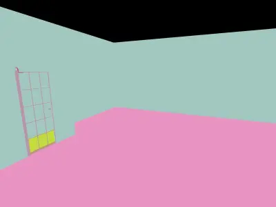 3d cabinet model bathroom with two signs on wall 3D model