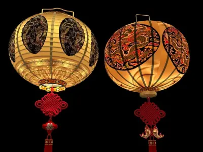 Chinese red lantern  3D model 21