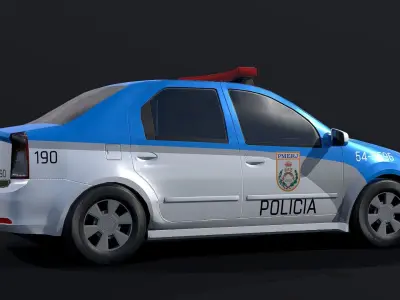 Police Car - Rio de Janeiro Low-poly 3D model
