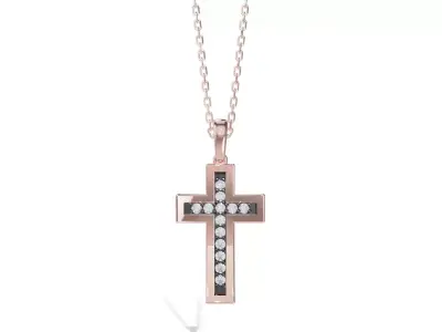 TWO TONED CROSS PENDANT 3D print model