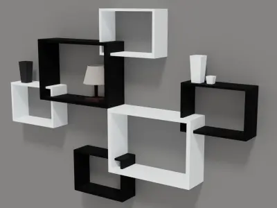 Decorative Shelves Low-poly 3D model
