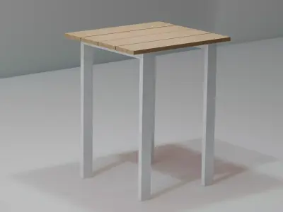 Wood and iron table for exterior Free low-poly 3D model