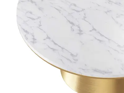 Silhouette Pedestal Drink Table and Marble Coffee Table 3D model