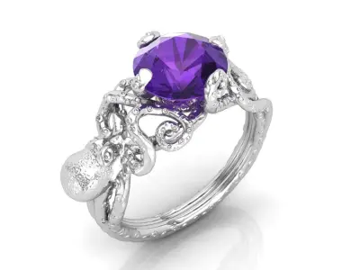 Octopus ring 3D print model