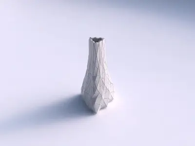 Vase grounded triangle with mosaic plates 3D print model