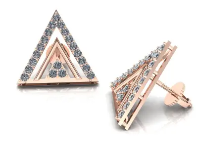 Stone earrings 3D print model