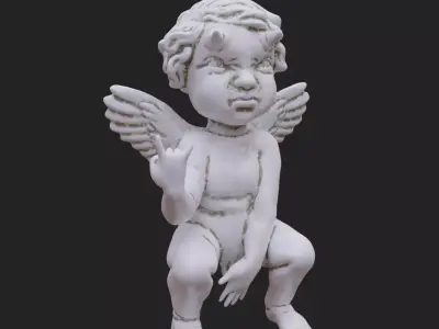 Cheeky Cherub with Horns 3D print model