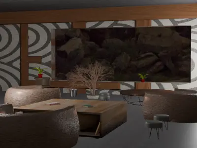 Relaxation room Free low-poly 3D model