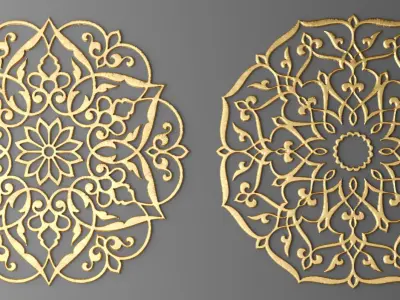 Rosette Round Molding  3D 1  3D model