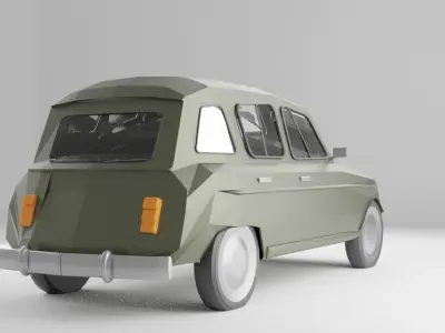Renault R4 Car Lowpoly Free low-poly 3D model