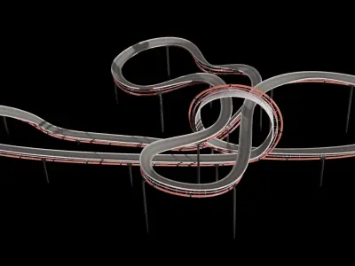 Acrobatic Track Low-poly 3D model