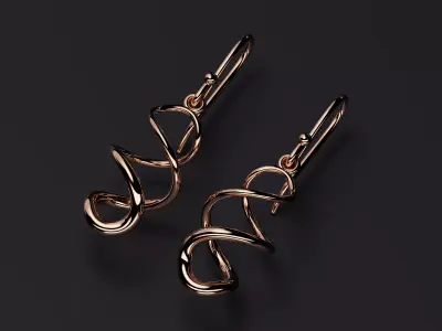 Earrings Twist Style 3D print model