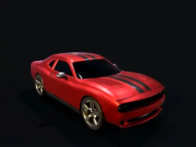 Turbo car Low-poly 3D model